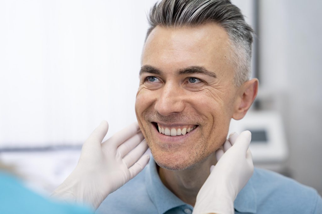 doctor checking patients new implants